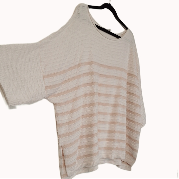 Time and Tru Pullover Three-quarter Sleeve Sweater Size XXL Ivory Tan - Picture 2 of 6